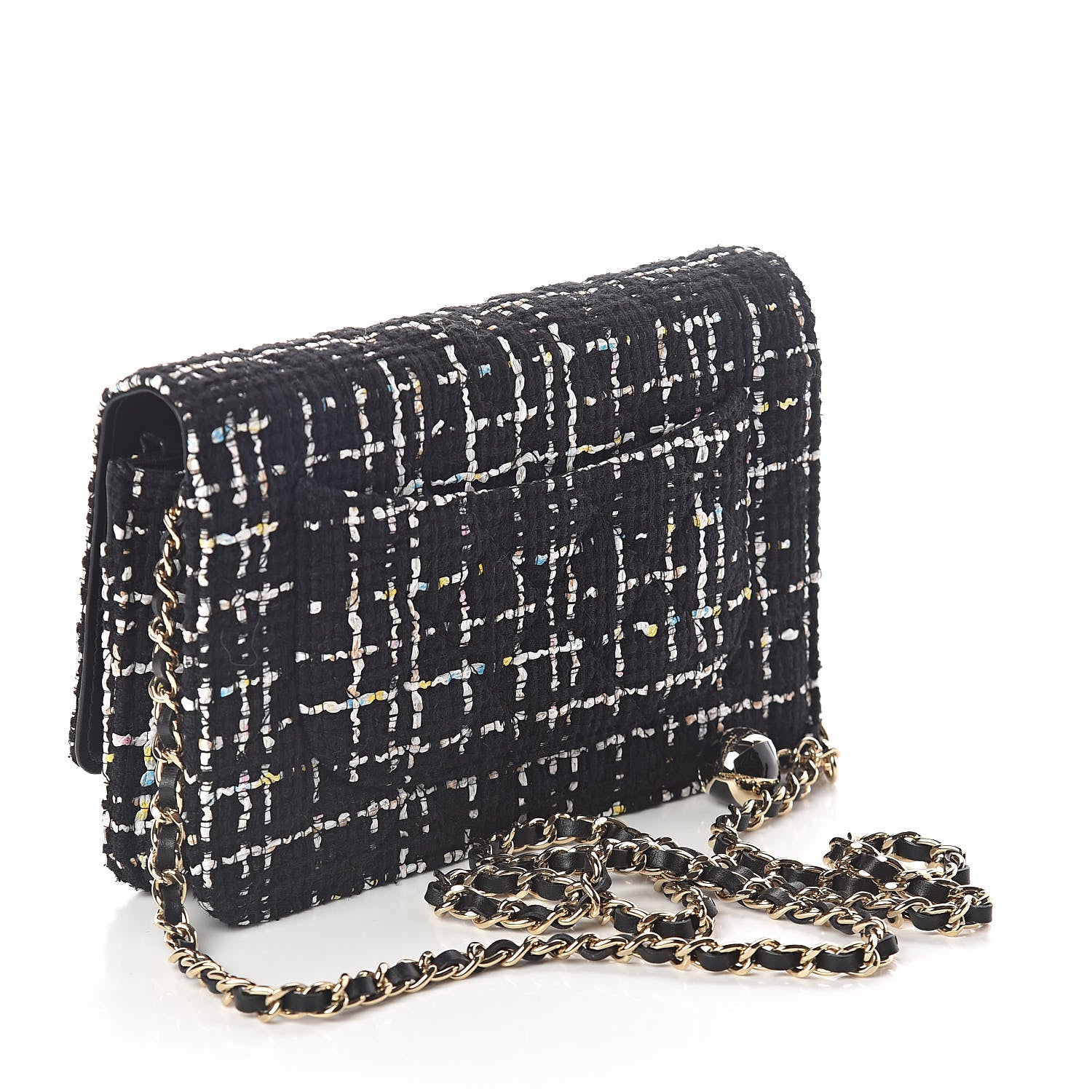 Chanel Tweed Wallet On Chain WOC Black 3 of 12