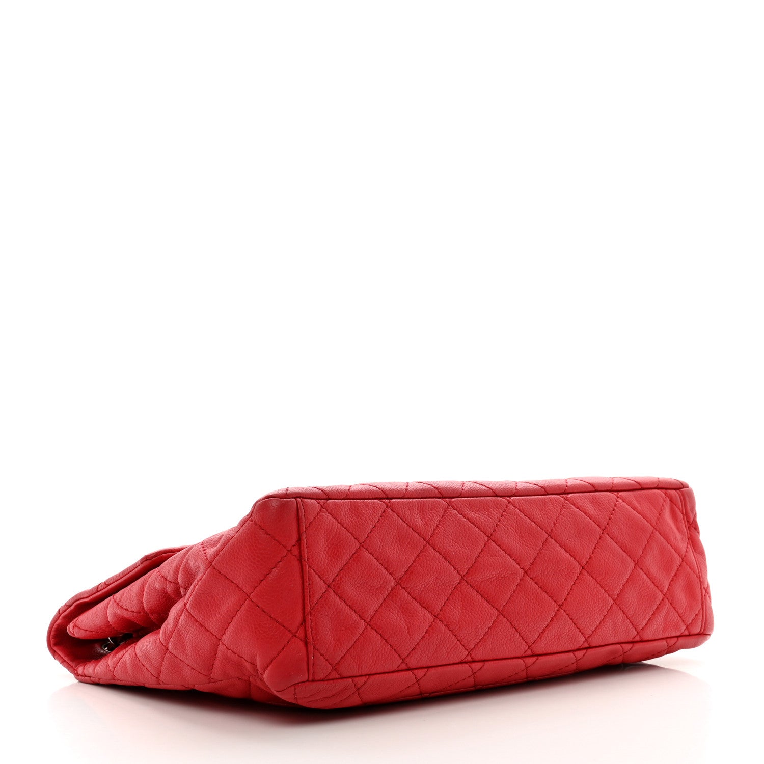 Chanel Soft Caviar Quilted Jumbo XL Single Flap Red 4 of 12