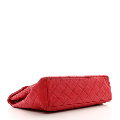 Chanel Soft Caviar Quilted Jumbo XL Single Flap Red 4 of 12