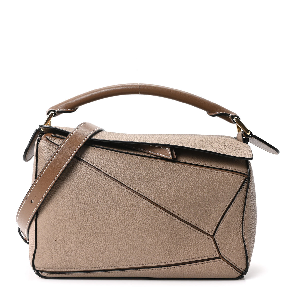 Grained Calfskin Small Puzzle Bag Sand Mink