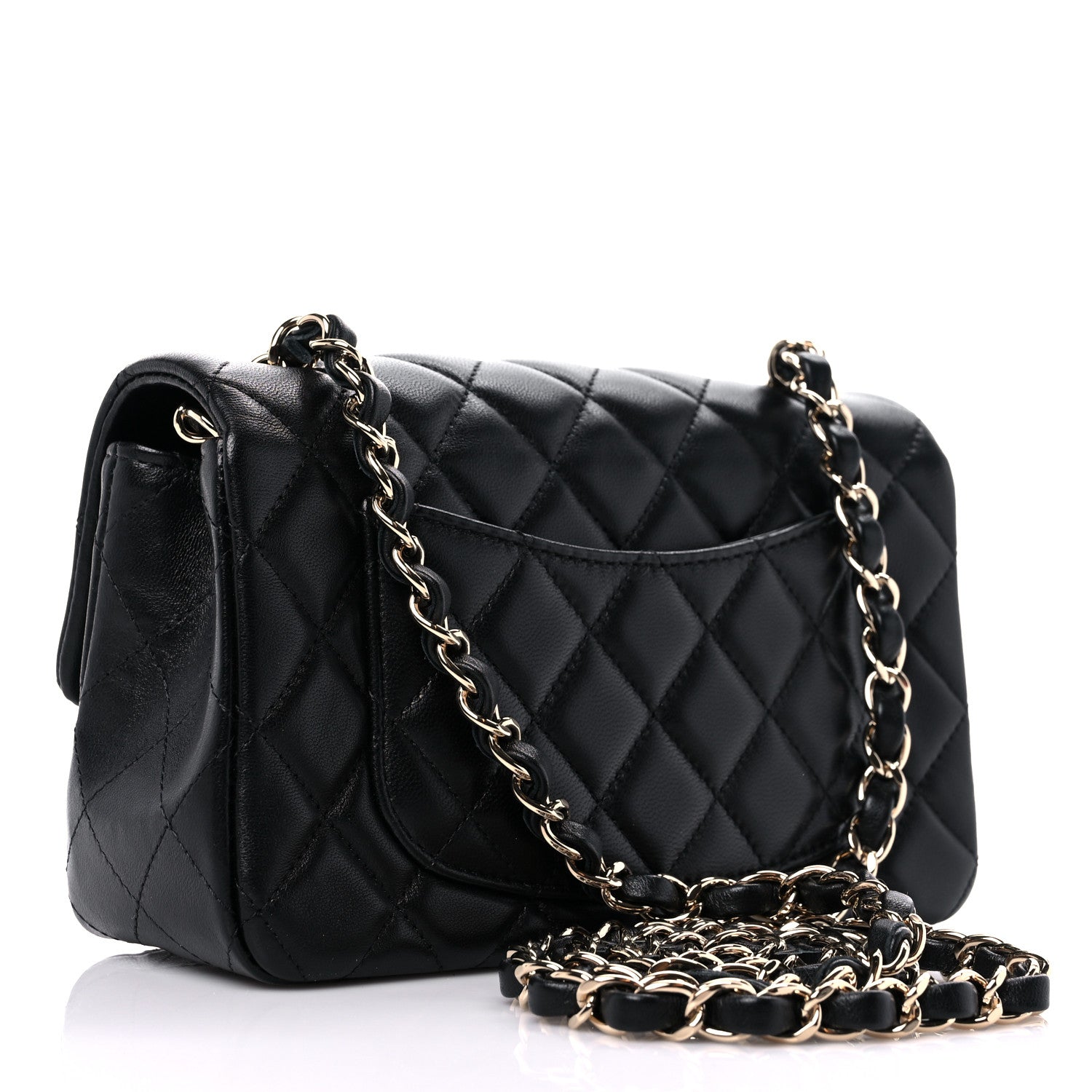 Chanel Lambskin Quilted Mini Rectangular Flap Black 3 of 9