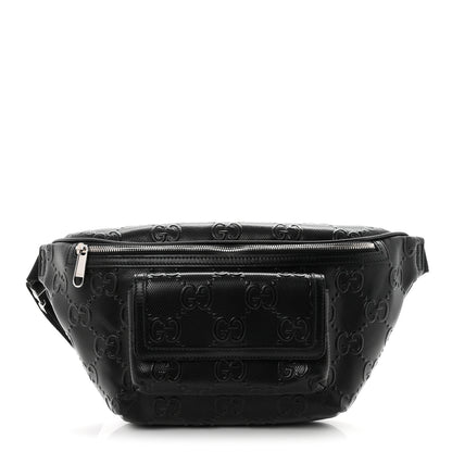 Gucci Calfskin GG Tennis Embossed Pocket Belt Bag Black 1 of 9