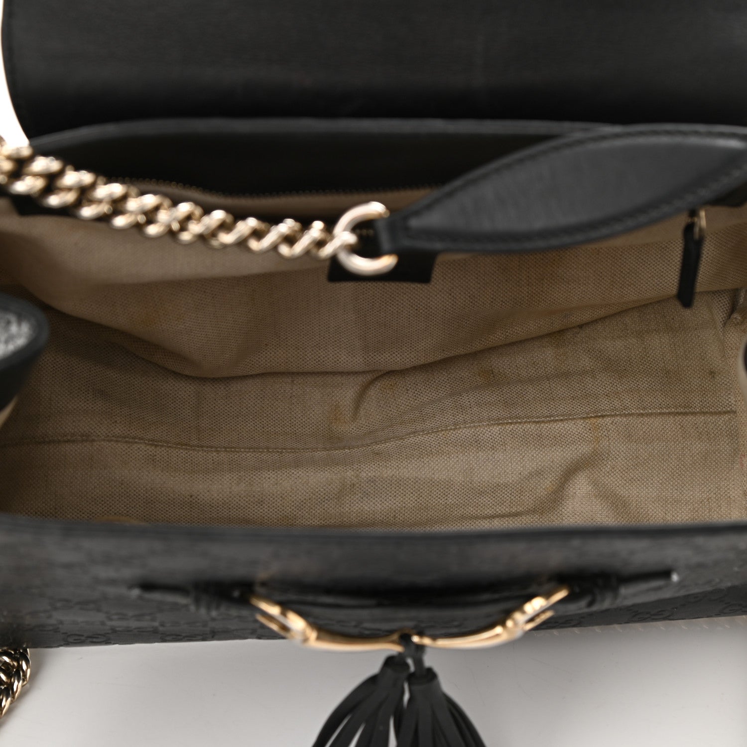 Gucci Guccissima Large Emily Chain Shoulder Bag Black 4 of 7