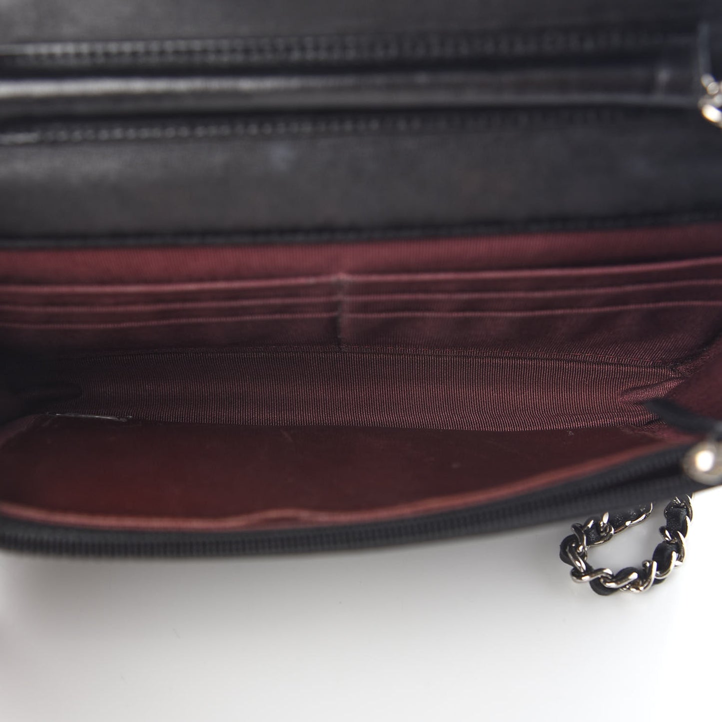 Lambskin Quilted Wallet On Chain WOC Black