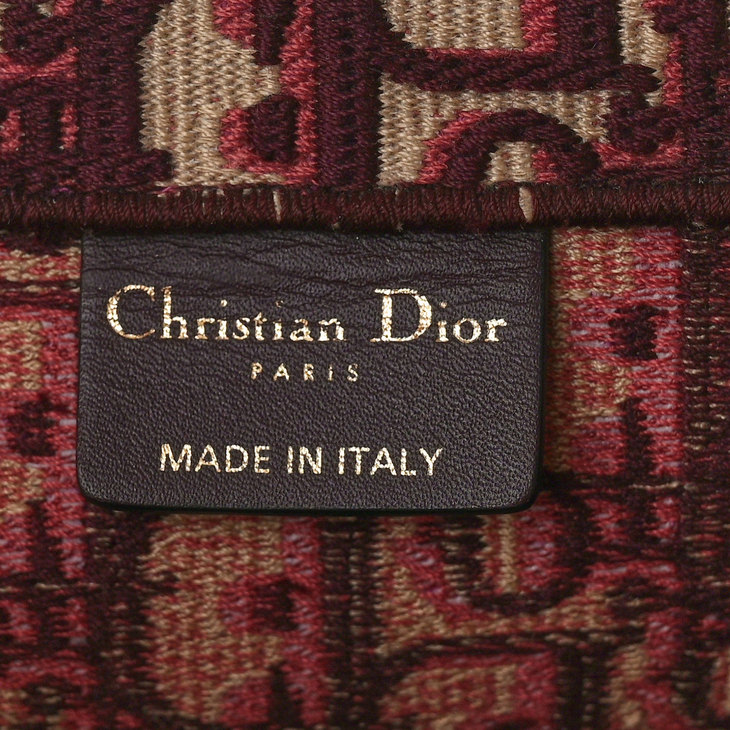 Christian Dior CHRISTIAN DIOR Oblique Large Book Tote Burgundy Multicolor 6 of 15