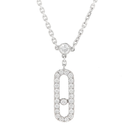 Messika 18K White Gold Diamond 2 Row Move Uno Pave Necklace 4 of 9