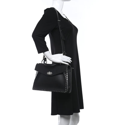 Proenza Schouler Calfskin Medium Studded Hava Top Handle Bag Black 3 of 8