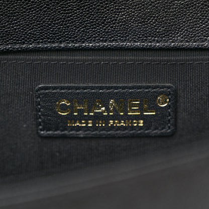 Chanel Caviar Chevron Quilted Medium Boy Flap Black 6 of 11