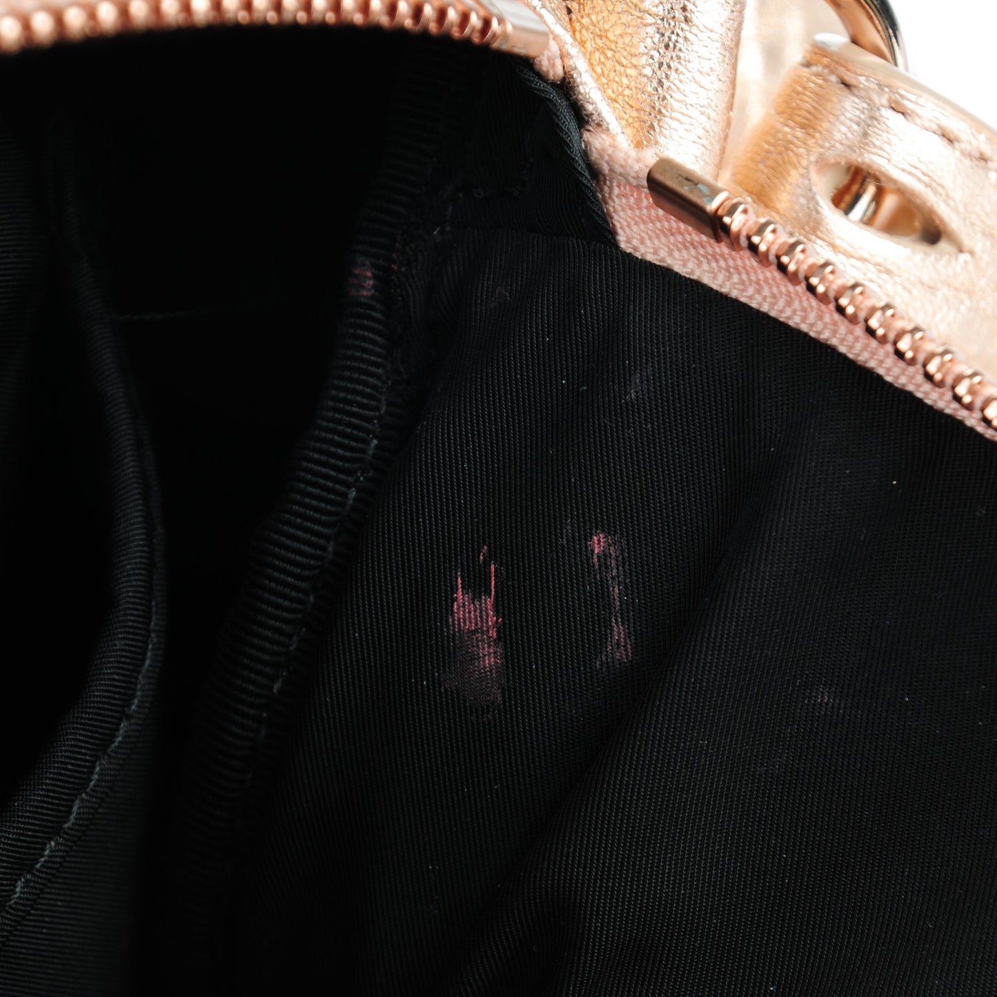Metallic Pebbled Lambskin Rocco Rose Gold Hardware