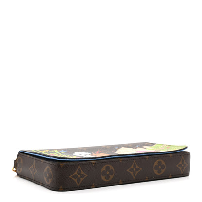 Louis Vuitton Monogram 2021 Christmas Animation China Wall Pochette Felicie Chain Wallet Blue 5 of 10