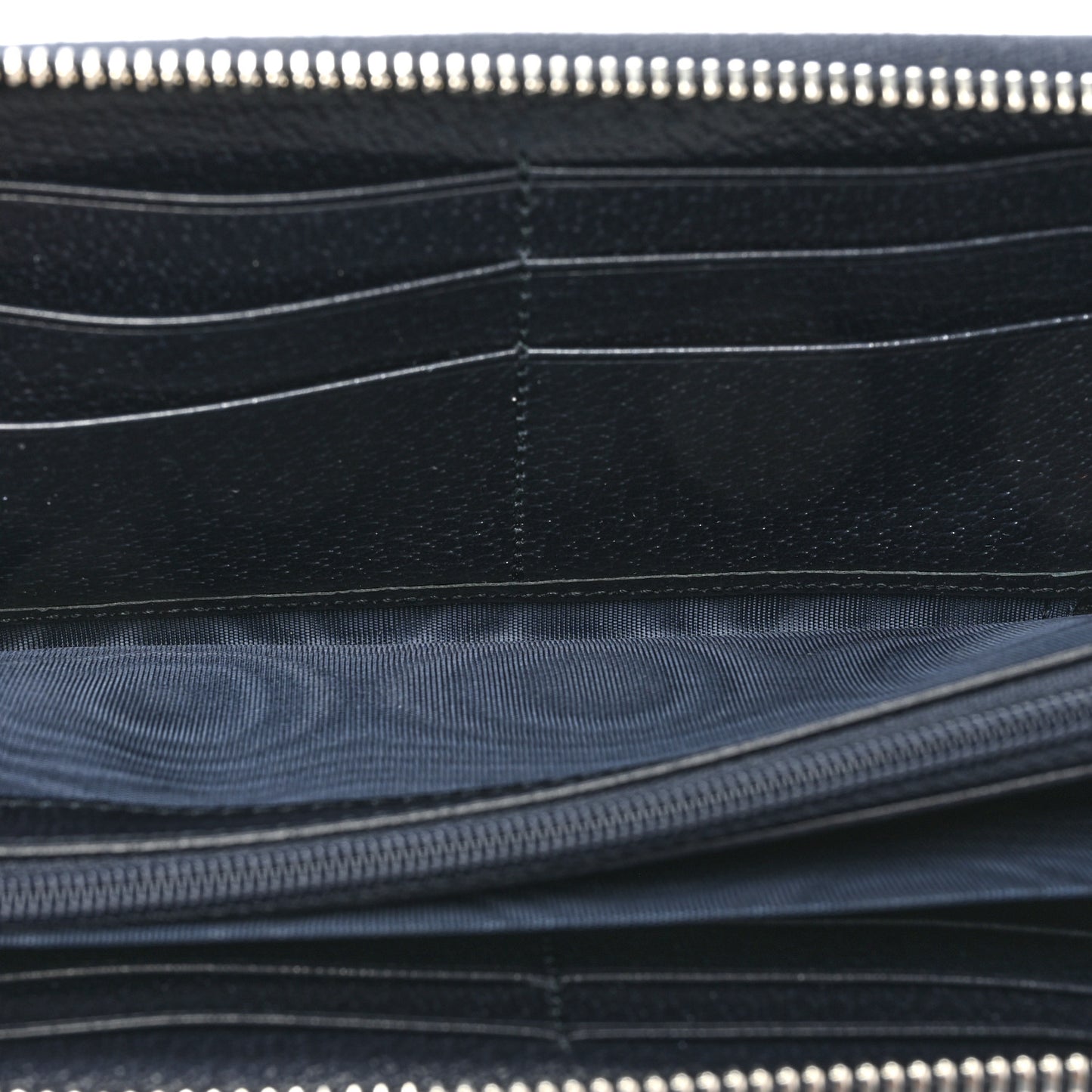 GG Supreme Monogram Textured Dollar Calfskin Web Ophidia Zip Around Wallet Beige Blue