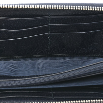 Gucci GG Supreme Monogram Textured Dollar Calfskin Web Ophidia Zip Around Wallet Beige Blue 5 of 13
