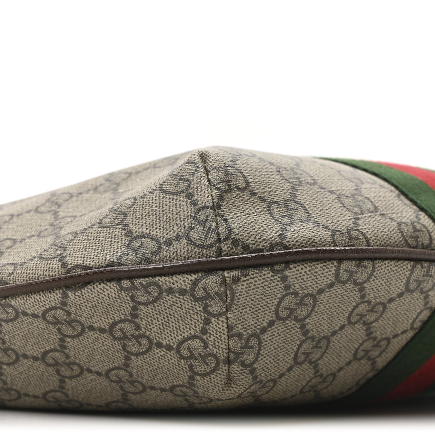 GG Supreme Monogram Web Small Ophidia Half Moon Hobo Brown