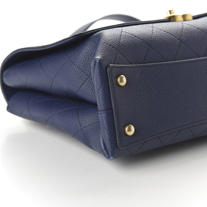 Chanel Grained Calfskin Stitched Flap Navy Blue 6 of 12