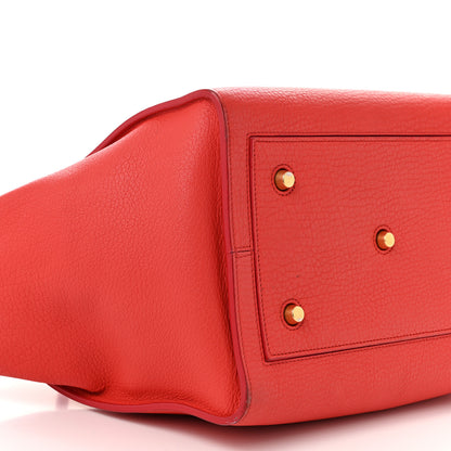 Celine Crisped Calfskin Small Tie Knot Tote Vermillion 9 of 16