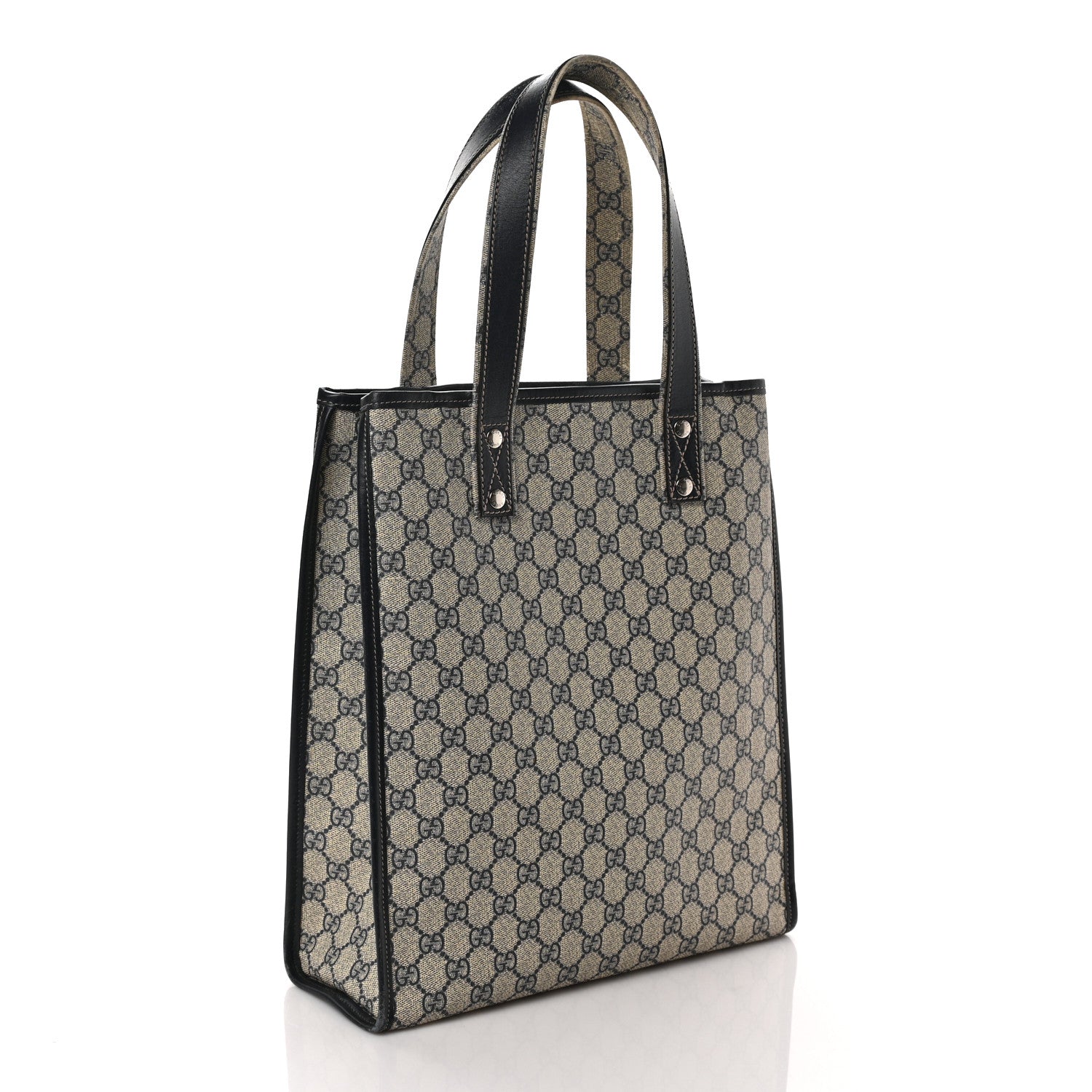 Gucci GG Plus Monogram Small Signature Web Loop Vertical Tote Navy 3 of 10