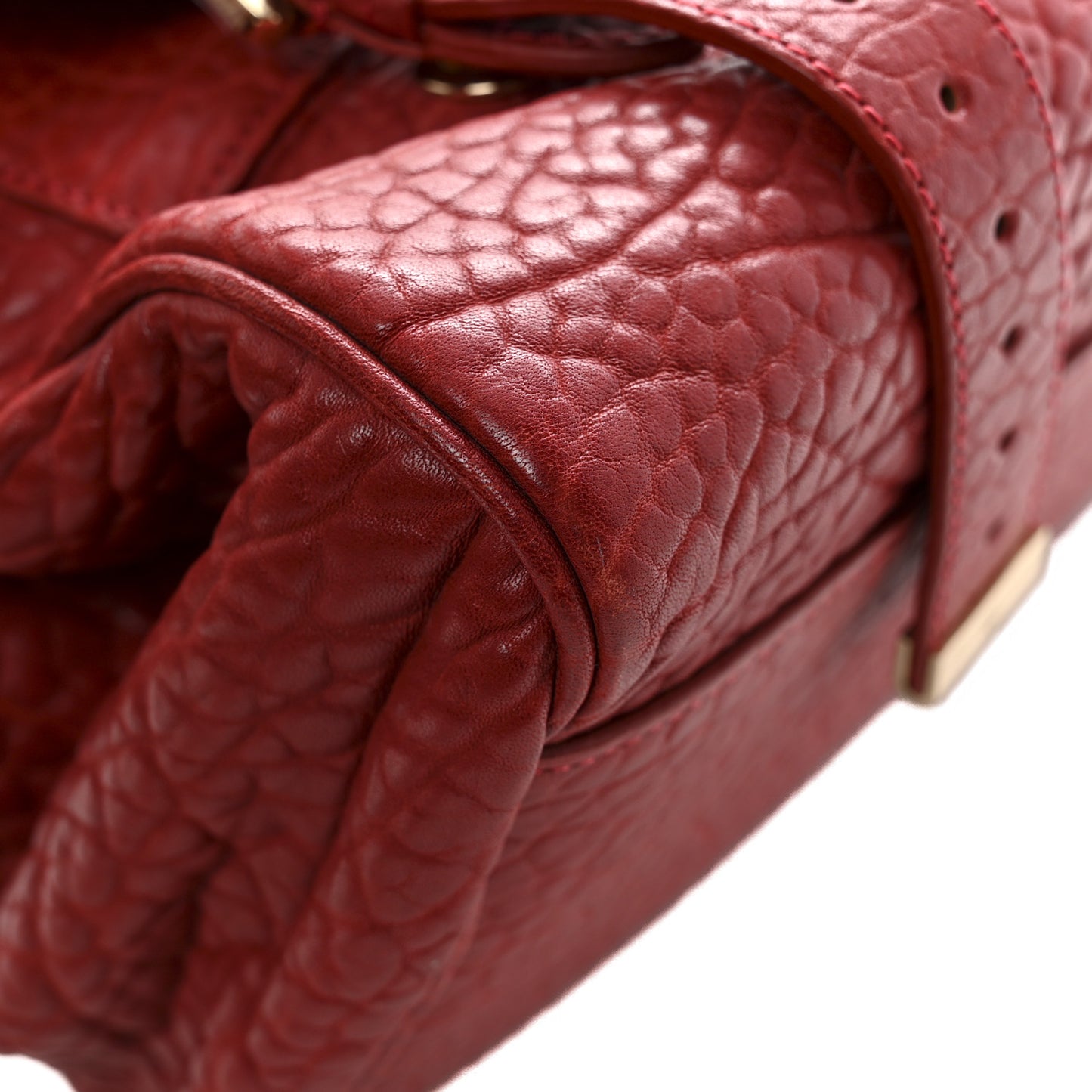 Shrunken Calfskin Medium Alexa Red
