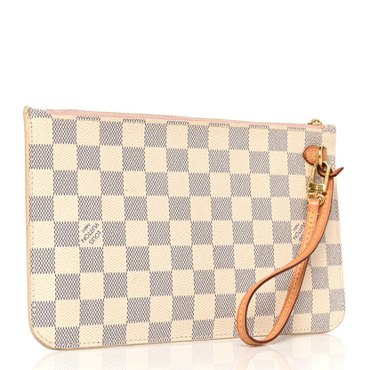Louis Vuitton Damier Azur Neverfull MM GM Pochette Rose Ballerine 3 of 10