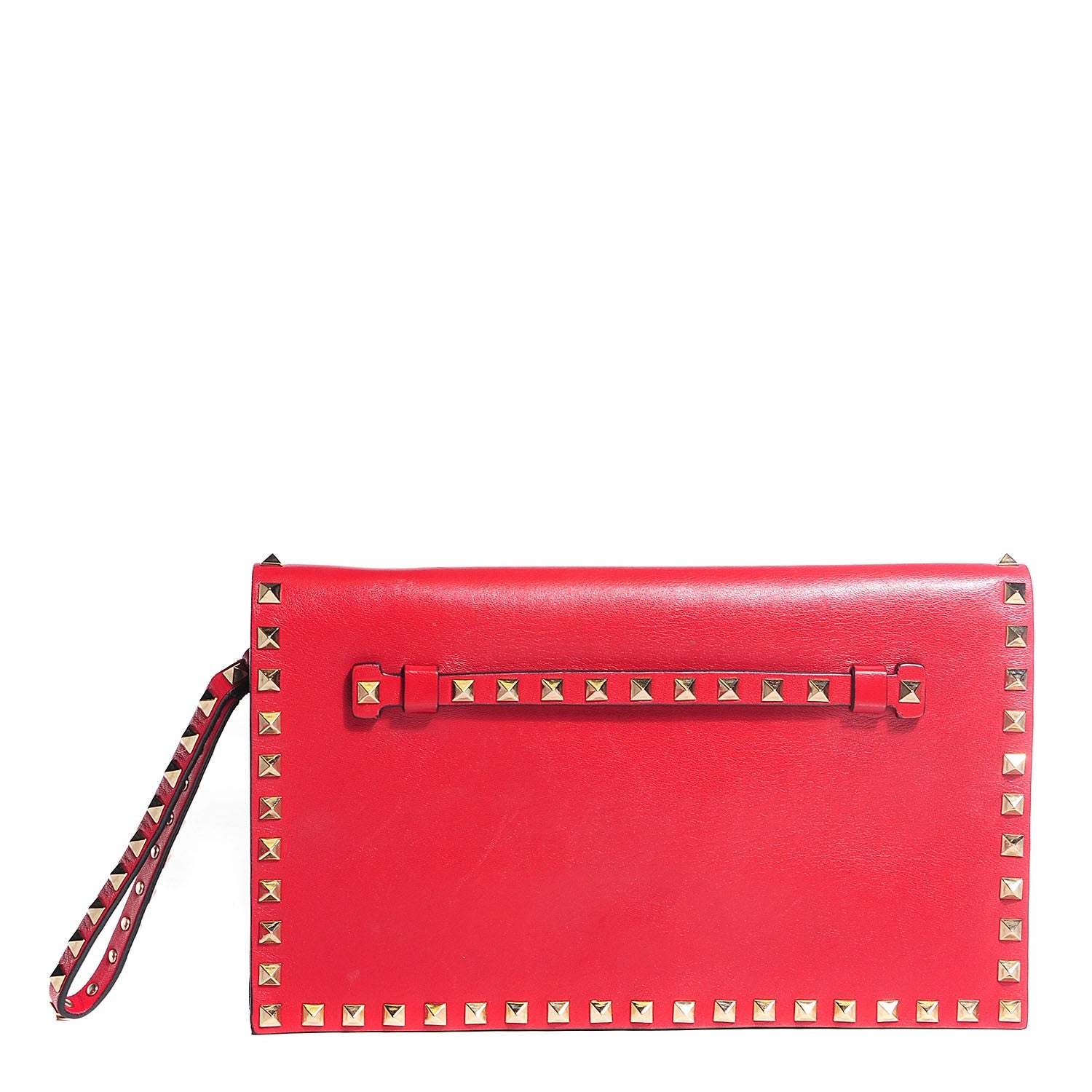 Valentino Garavani Nappa Rockstud Wristlet Clutch Rosso Valentino 1 of 7