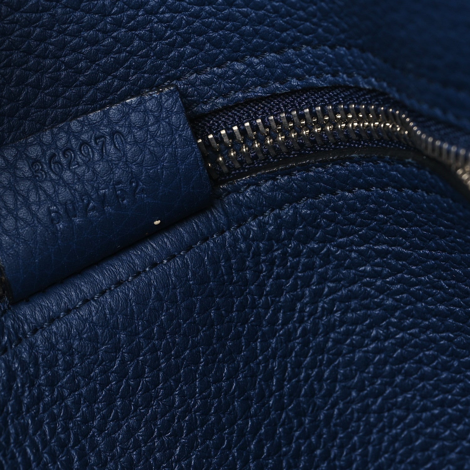 Gucci Soft Calfskin Medium Jackie Top Handle Bag Classic Blue Marine 7 of 13
