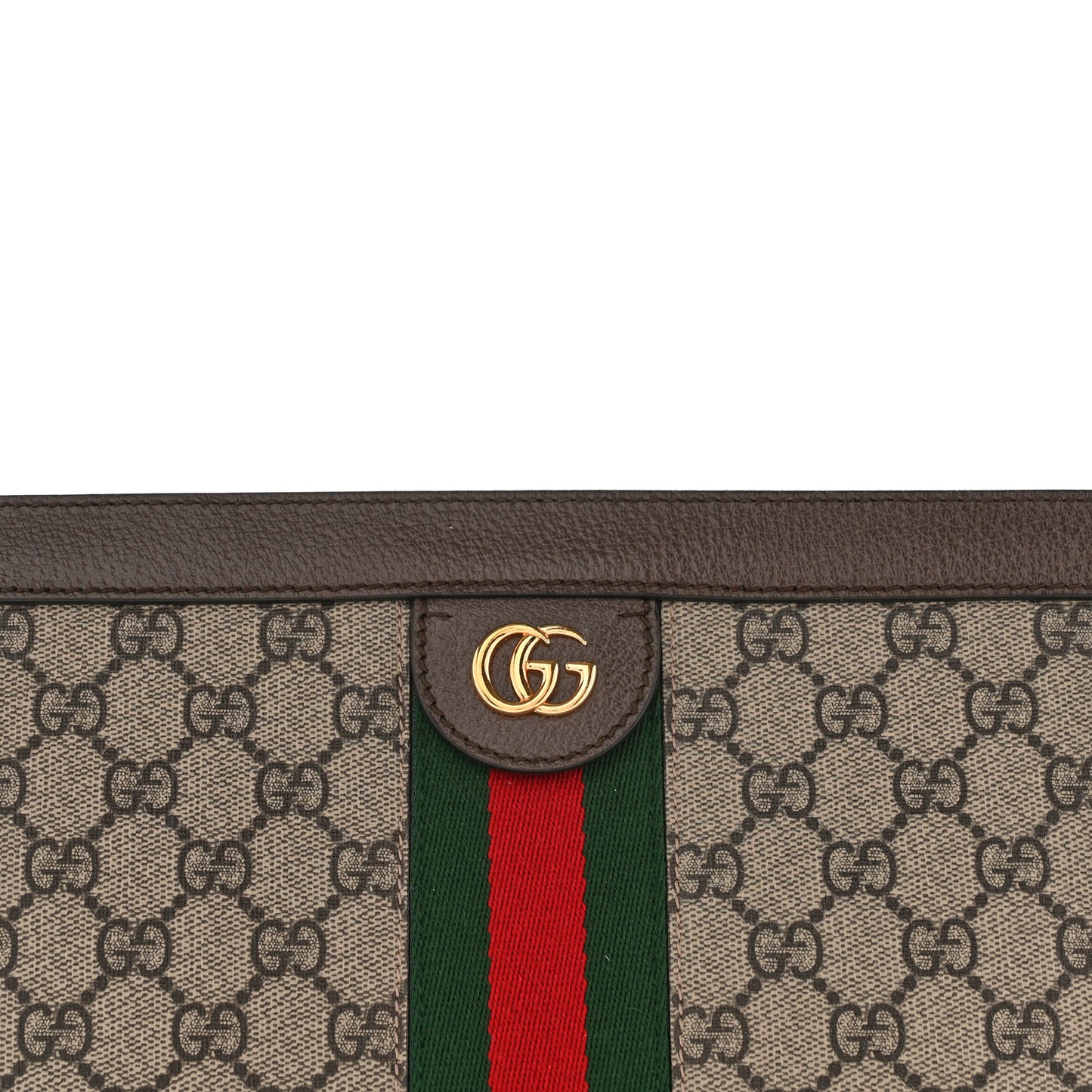 GG Supreme Monogram Web Small Ophidia Chain Shoulder Bag Brown