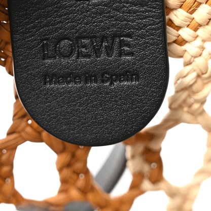 Loewe Raffia Calfskin Palm Anagram Basket Tote Bag Brown Multicolor 6 of 9