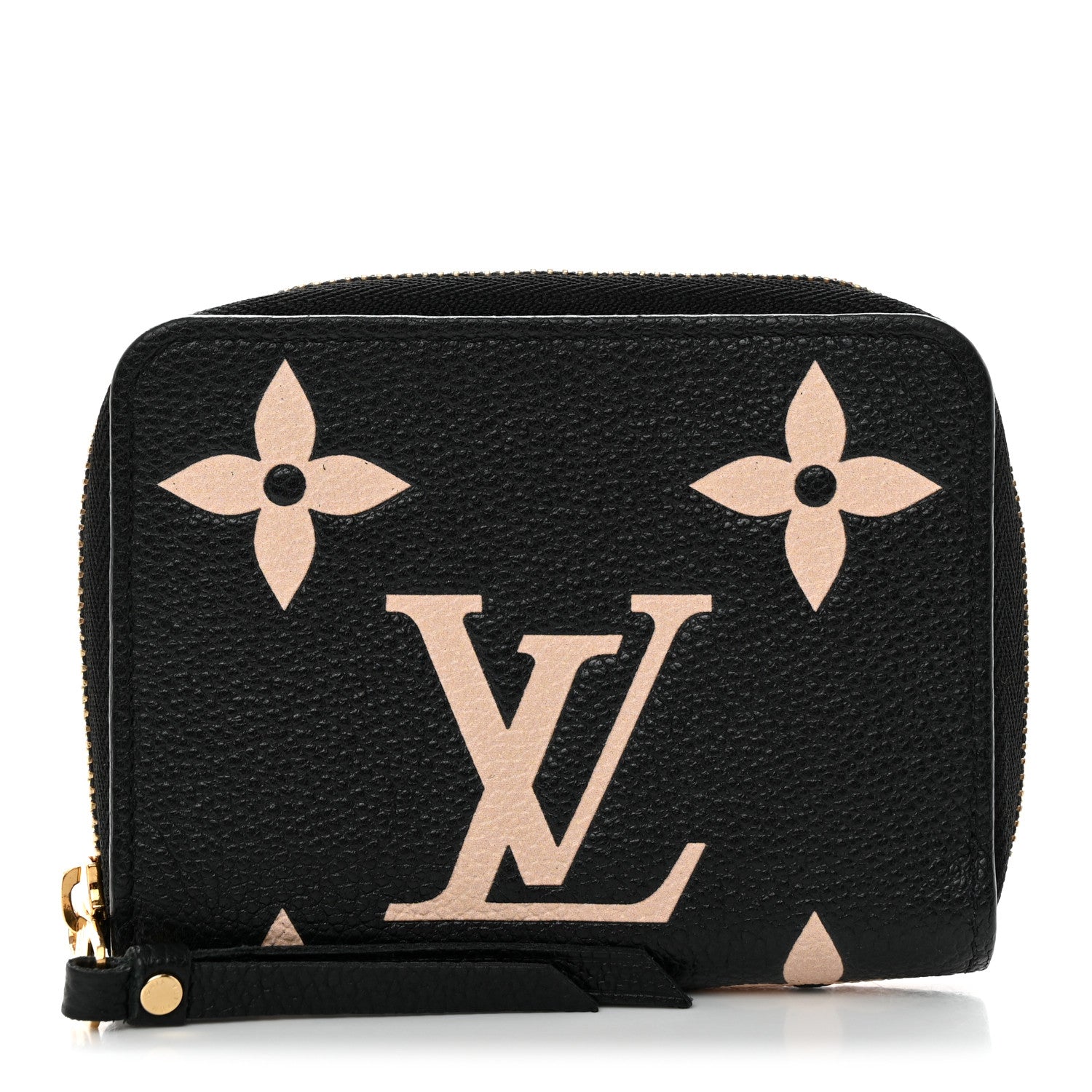 Louis Vuitton Empreinte Monogram Giant Zippy Coin Purse Black Beige 1 of 7