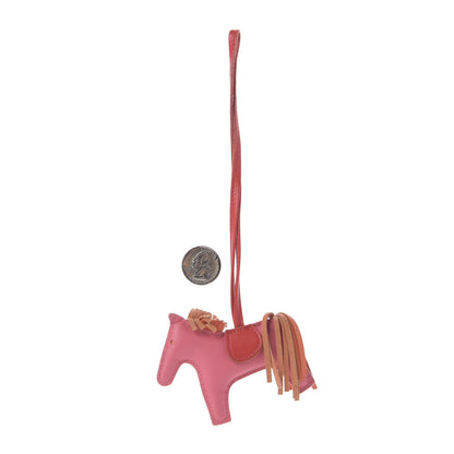 Hermes Milo Lambskin Grigri Rodeo Bag Charm PM Rose Azalee Orange Poppy Rouge Indien 2 of 4