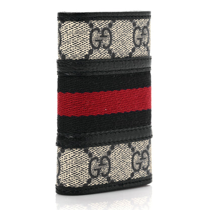Gucci GG Supreme Monogram Web Ophidia 6 Key Holder Case Beige Blue 3 of 7