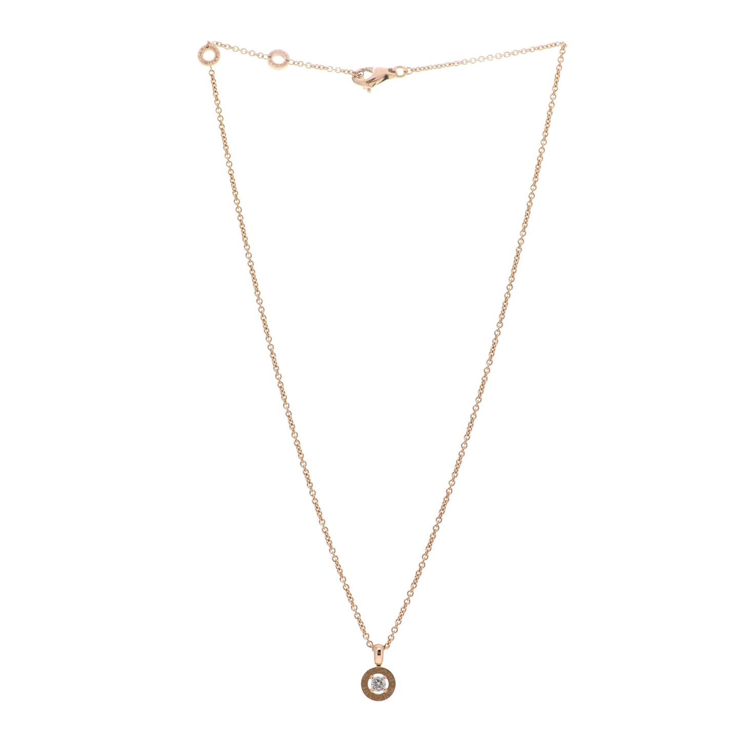 18K Rose Gold Diamond BVLGARI BVLGARI Pendant Necklace