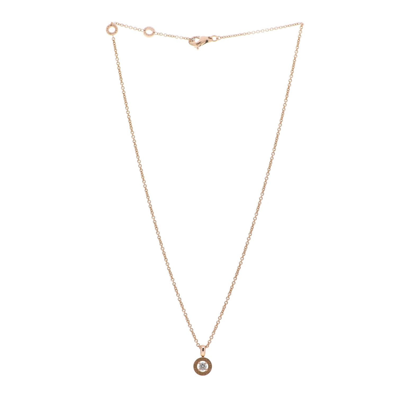 Bulgari 18K Rose Gold Diamond BVLGARI BVLGARI Pendant Necklace 3 of 7