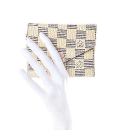 Louis Vuitton Damier Azur Victorine Wallet Rose Ballerine 2 of 7