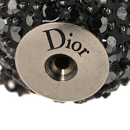 Christian Dior Crystal Mise en Dior Tribales Asymmetric Birdcage Earrings Black 4 of 5