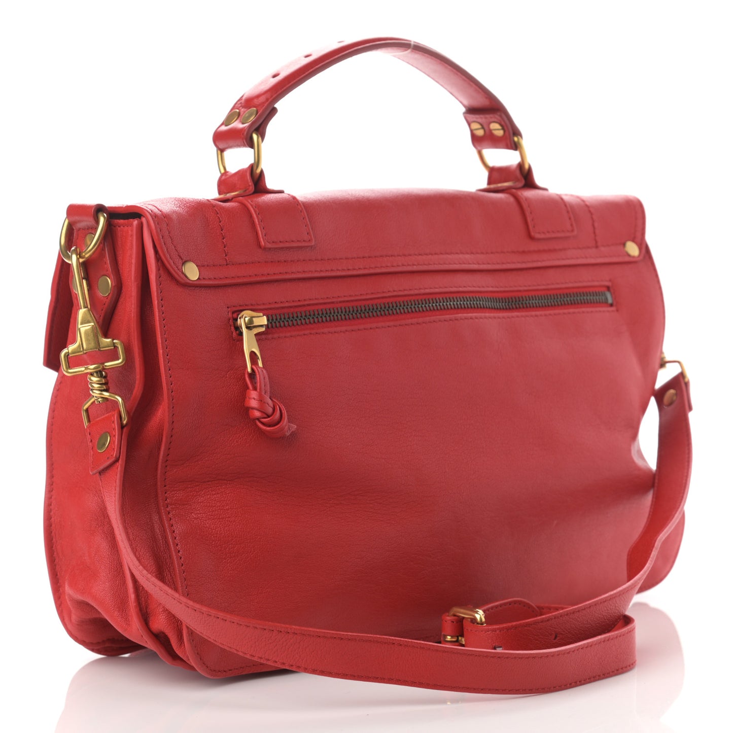 Lambskin Medium PS1 Satchel Bright Red