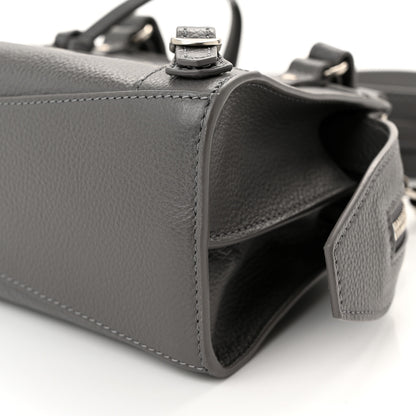 Balenciaga Grained Calfskin Neo Classic Silver Hardware Mini City Dark Grey 10 of 10