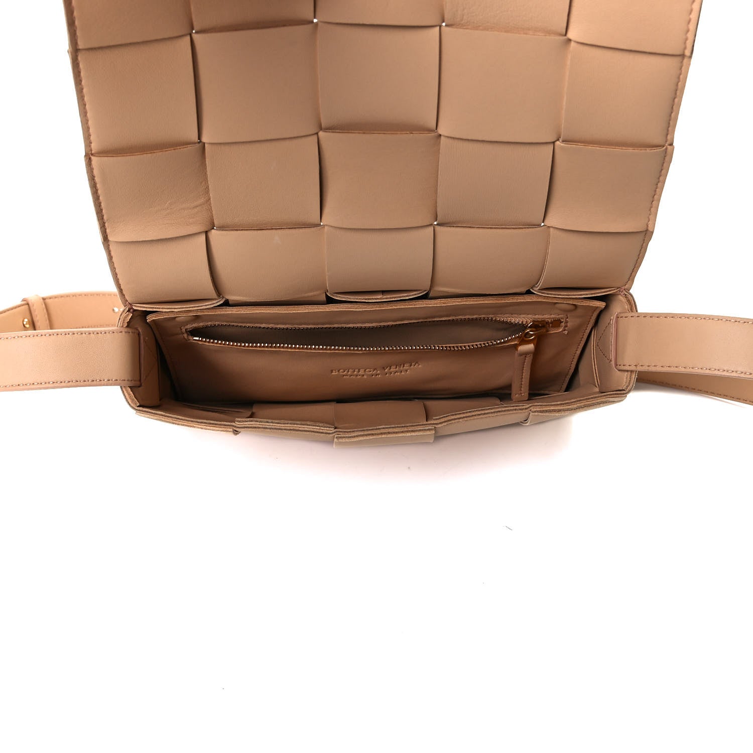 Bottega Veneta Lambskin Maxi Intrecciato Cassette Crossbody Bag Almond 5 of 17