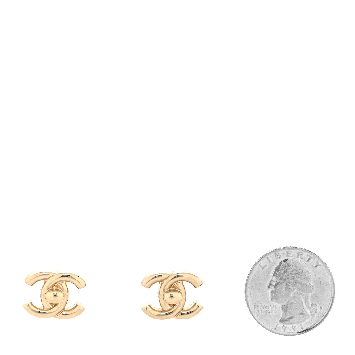 Chanel Metal CC Turnlock Earrings Gold 2 of 4
