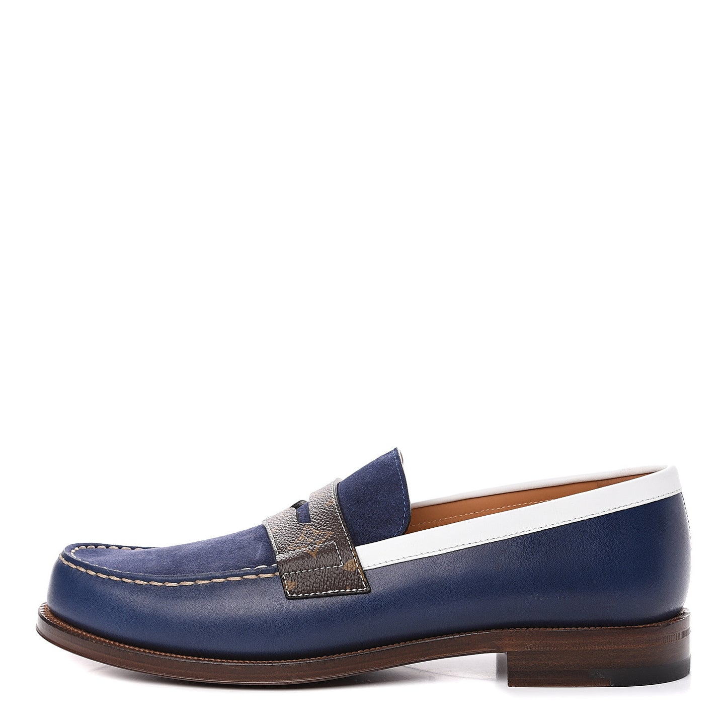 Suede Monogram Mens Sorbonne Loafers 10 Marine
