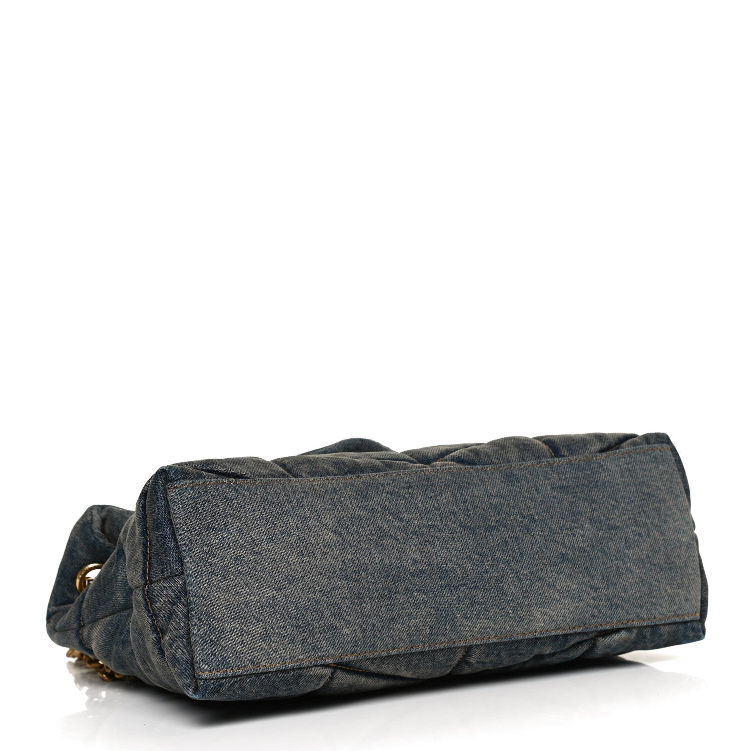 Saint Laurent Denim Quilted Small Loulou Puffer Monogram Chain Satchel Blue Cinnamon 4 of 10