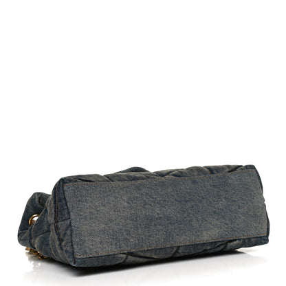 Saint Laurent Denim Quilted Small Loulou Puffer Monogram Chain Satchel Blue Cinnamon 4 of 10