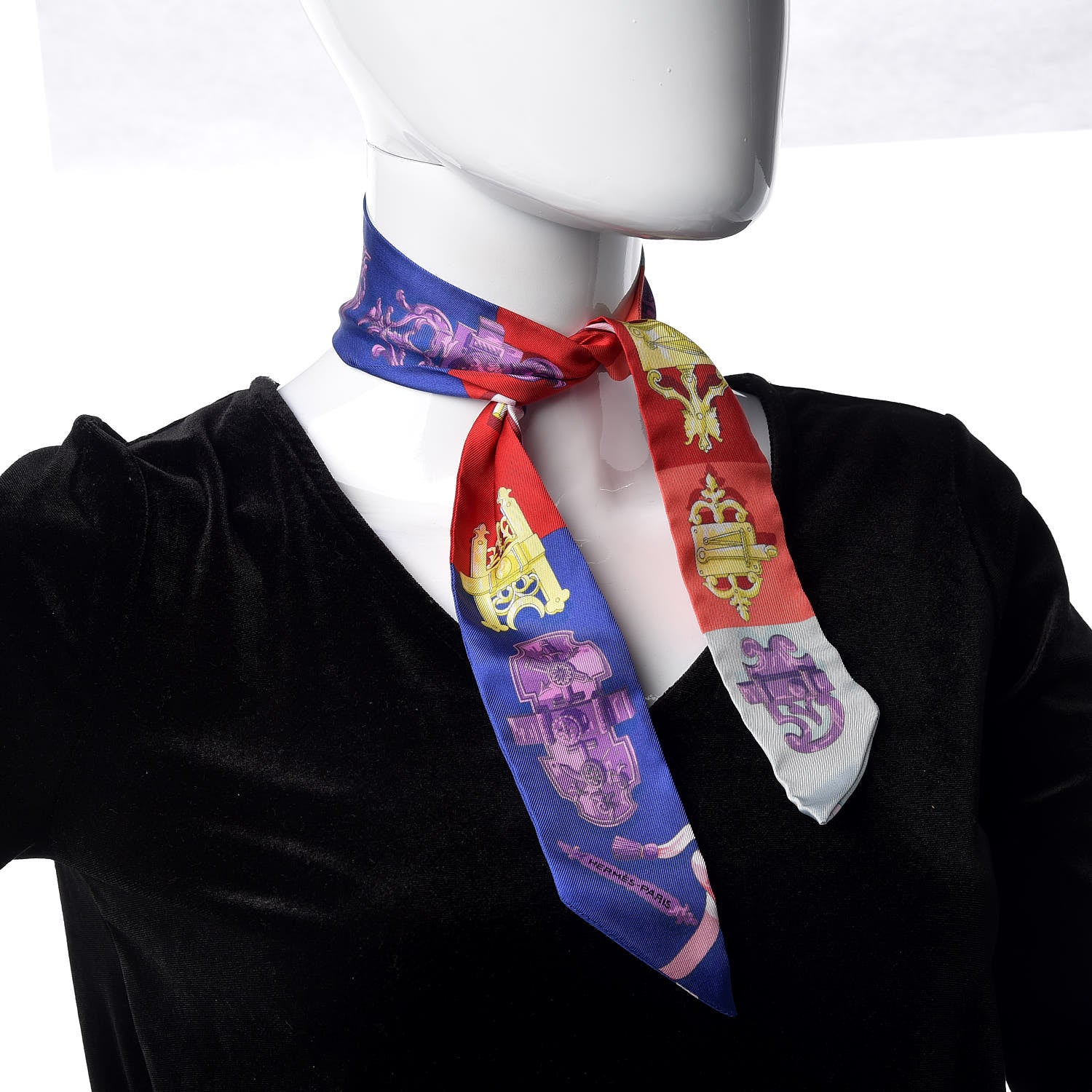 Hermes Silk Ferronnerie Twilly Mauve Rouge Ciel 2 of 5