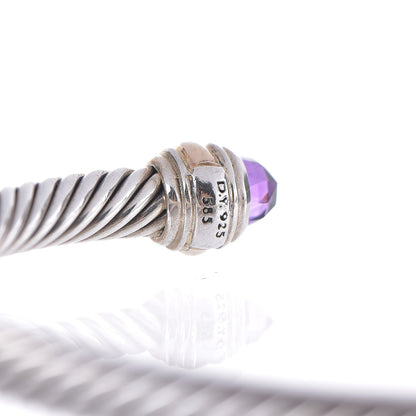 David Yurman Sterling Silver 14K Yellow Gold Amethyst 5mm Cable Classics Bracelet 4 of 5