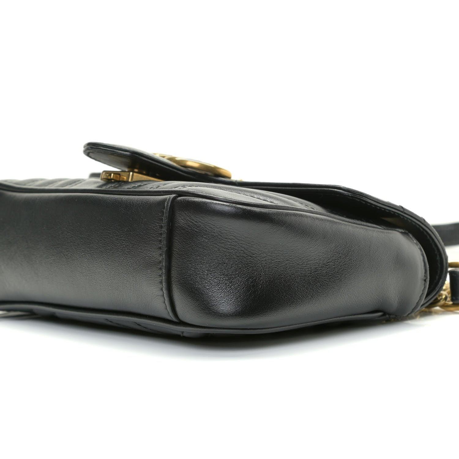 Gucci Calfskin Matelasse Mini GG Marmont Shoulder Bag Black 11 of 17