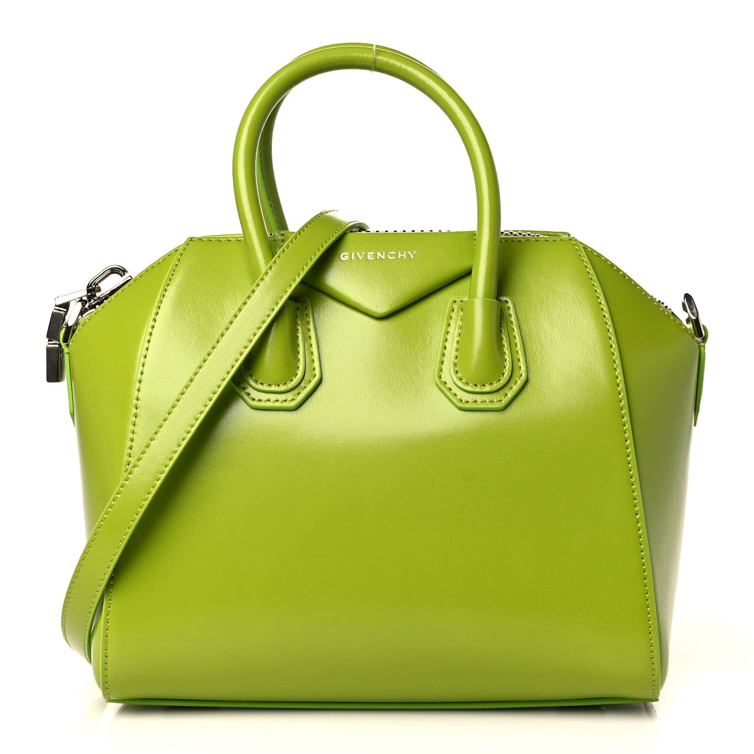 Givenchy Shiny Lord Calfskin Mini Antigona Citrus Green 1 of 8