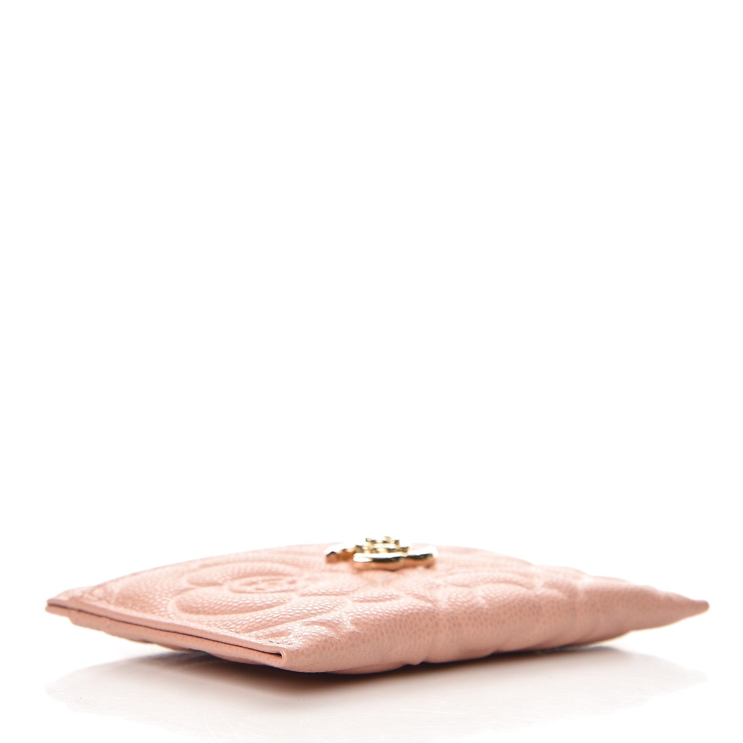 Chanel Caviar Camellia Embossed Card Holder Nude 4 of 8