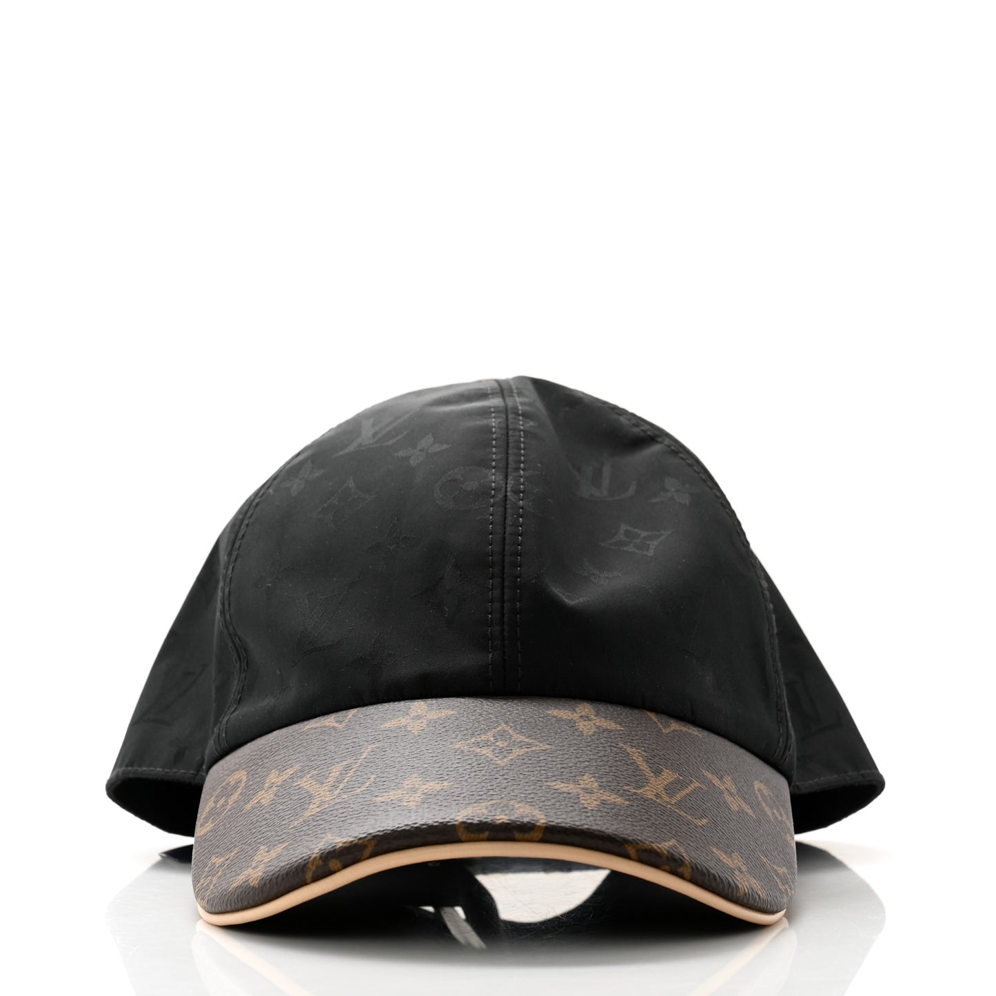 Polyester Silk Monogram LV Get Ready Cap L Black