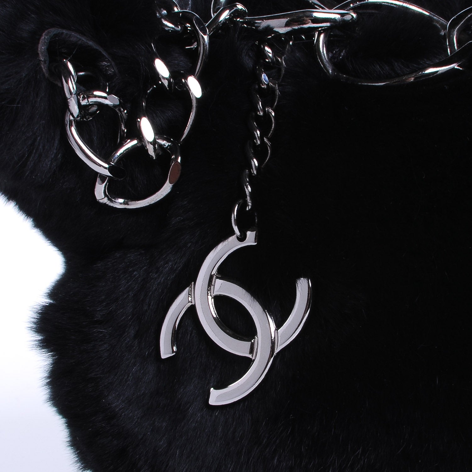 Chanel Rabbit Fur Hobo Black 4 of 6