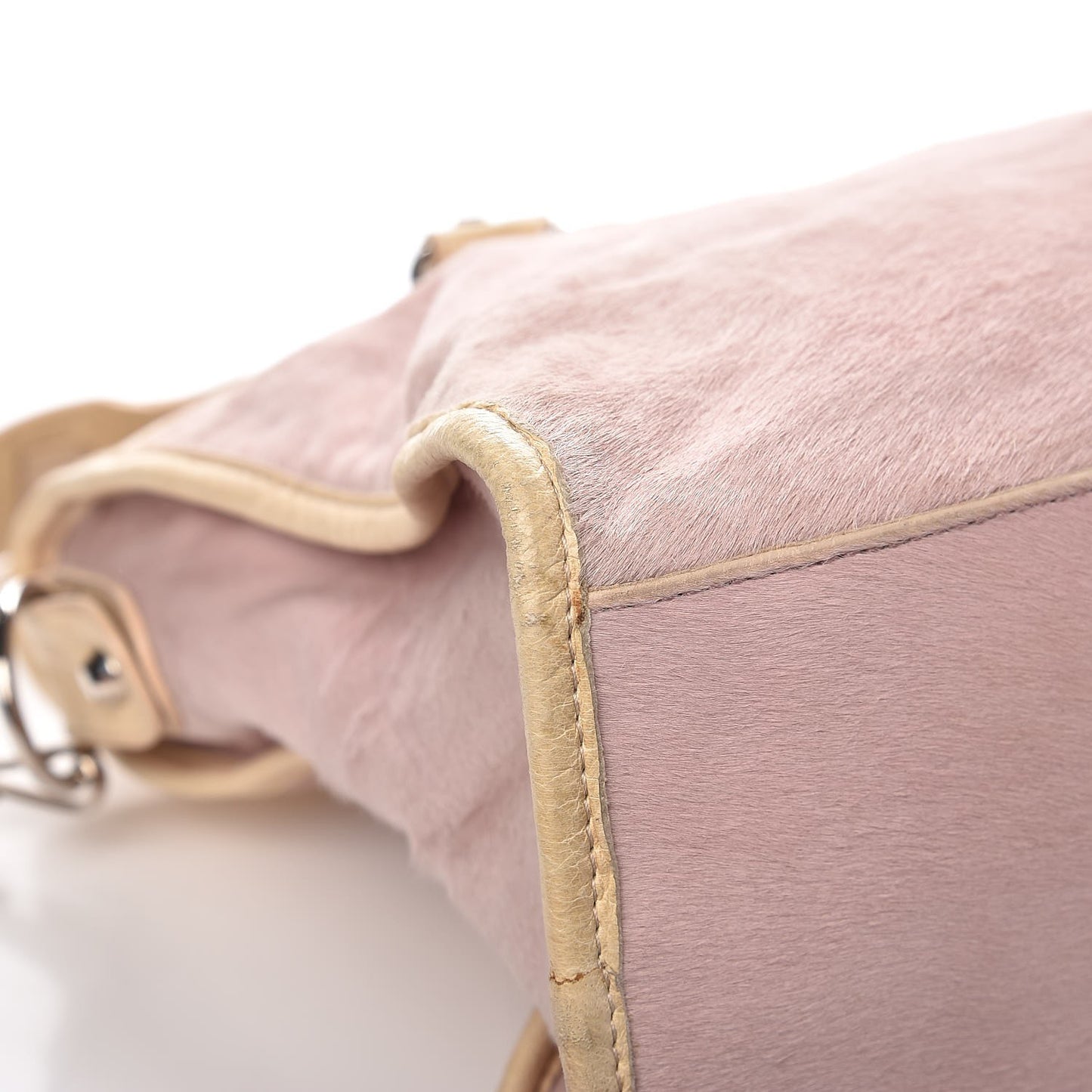 Chevre Pony Hair Classic Silver Hardware City Pale Rose
