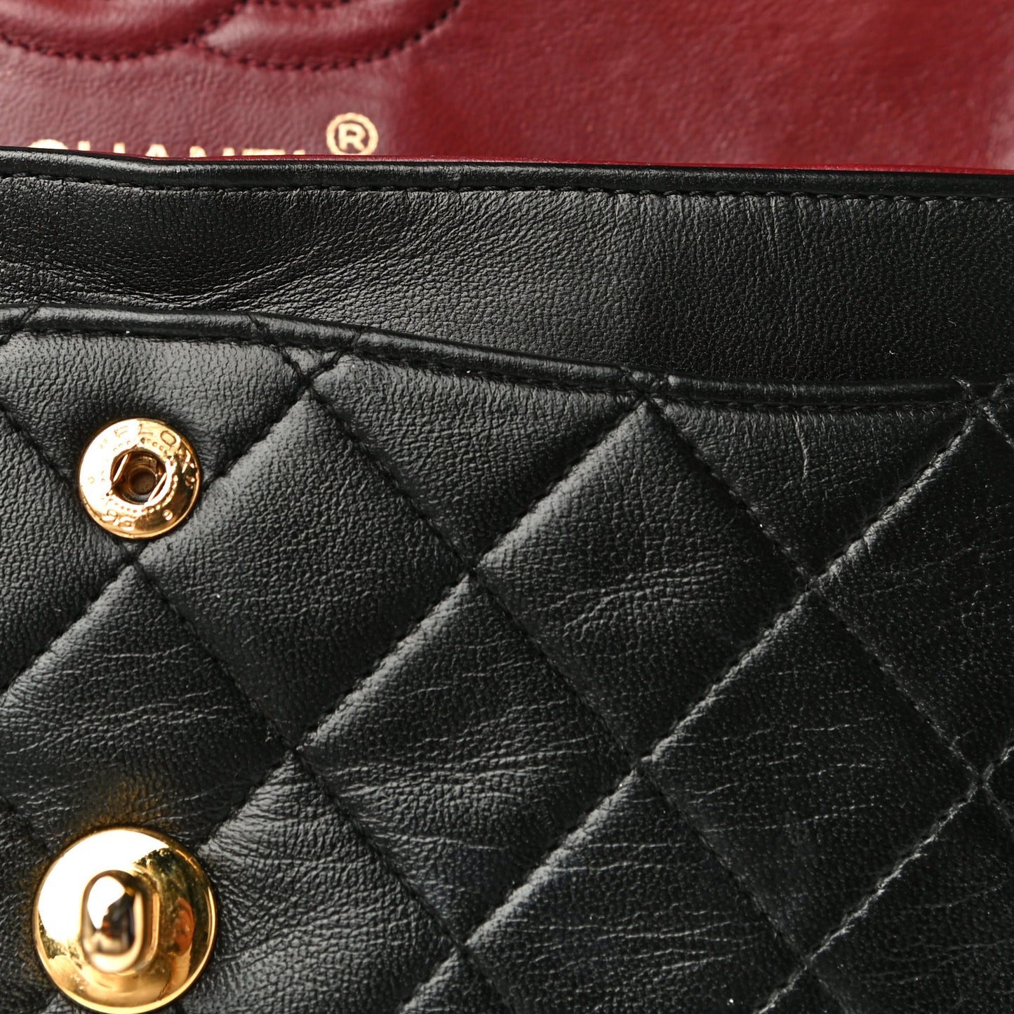 Lambskin Quilted Small Double Flap Black
