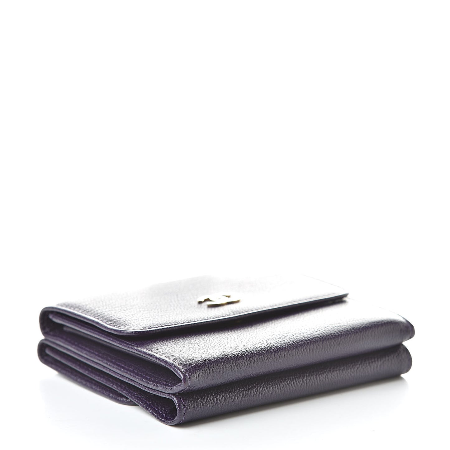 Goatskin Compact Double Sided Wallet Purple